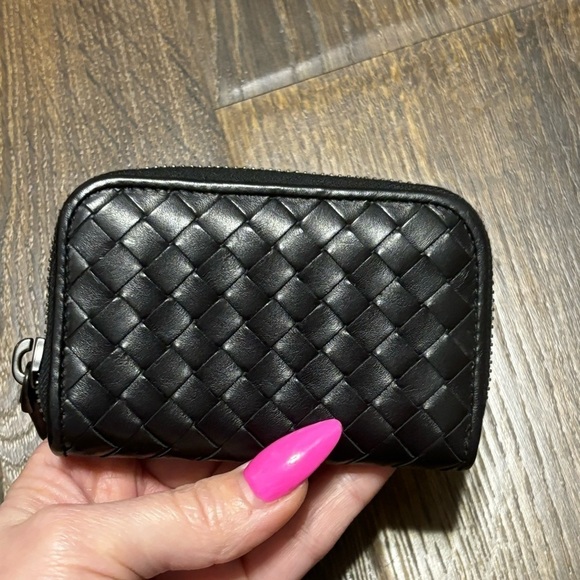 BOTTEGA VENETA coin case wallet card case intrecciato leather black unisex - Picture 15 of 16